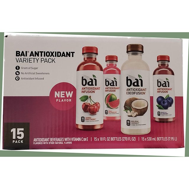 bai Antioxidant Caostal Beverages with Vitamin C Or E Variety Pack Of