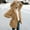 Khaki, variant on BLTIBY Women Jacket Coat Hooded Fall Winter Solid Color Plush Peacoat Mid-Length Loose Cardigan Overcoat Long Sleeve Tops with Pockets Khaki S