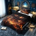 thumbnail image 3 of meiyoeat Ancient Flame Dragon Twin Comforter Sets for Kids Boys Girls, Cartoon Magical Animal Bedding Set, Black Orange, Black Reversible, 2-Piece, 1 Comforter and 1 Pillowcase, 3 of 5
