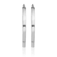 thumbnail image 3 of 14K Solid White Gold Tube Round Medium Hoop Earrings, 3 of 10