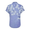 thumbnail image 4 of Cilsoka Womens V Neck Shirts Short Sleeve Henley Tops Button Floral Print T Shirts Work Tops Casual Tunic Tops Summer Fashion Clothing, 4 of 5