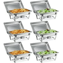 Wilprep 6Pack 9L/9.5Q Chafer Chafing Dish Buffet Sets Stainless Steel Serving Dish Catering Pans Food Warmer
