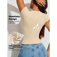 thumbnail image 5 of Athlemo Women's Bamboo Short Sleeve Scoop Neck Seamless Shaping Undershirt, 5 of 5