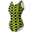thumbnail image 3 of Jamaica Flag Swimsuit Green And Yellow Swimwear OnePiece Vaion Bath Bodysuit Cut Out Bathing Suit Women Push Up Beach Wear, 3 of 5
