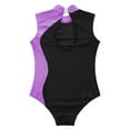 thumbnail image 6 of iiniim Kids Girls Sparkly Rhinestone Sleeveless Gymnastics Leotard Skating Jumpsuit 6-16 Purple 10, 6 of 7