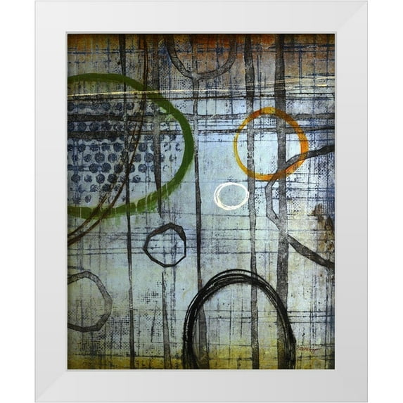 Holsinger, Joel 15x18 White Modern Wood Framed Museum Art Print Titled - Convergence Blue 1