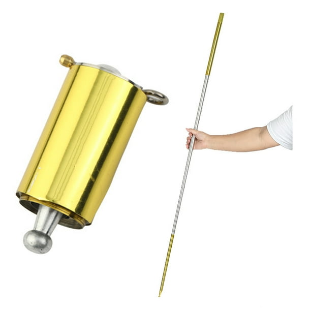 Peggybuy Professional Magician Wand Telescopic Rod Magic Props (Gold Silver  1.3m) 