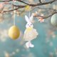 thumbnail image 1 of Adorno colgante de árbol de conejo de Pascua - Decoración suave para colgar en casa, coche o llavero - Decoraciones navideñas festivas, 1 of 6