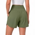 thumbnail image 2 of Women's High Waisted Yoga Shorts with Zipper Pockets, Loose Fit Drawstring Athletic Shorts for Women, Quick Dry Breathable Casual Workout Running Lounge Shorts for Gym Hiking Travel, 2 of 8