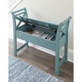 thumbnail image 3 of Ashley Meuble Signature Design - Banc d'Accent de Rangement Héron Ridge - Finition Bleu Antique - Siège à Charnière, 3 of 4
