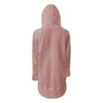 thumbnail image 6 of Sweater Dresses for Women,Womens Solid Color Hooded Raglan Sleeve Top Long Sleeve Drawstring Pocket Soft Breathable Casual Everyday Sweatshirt Pink L, 6 of 6