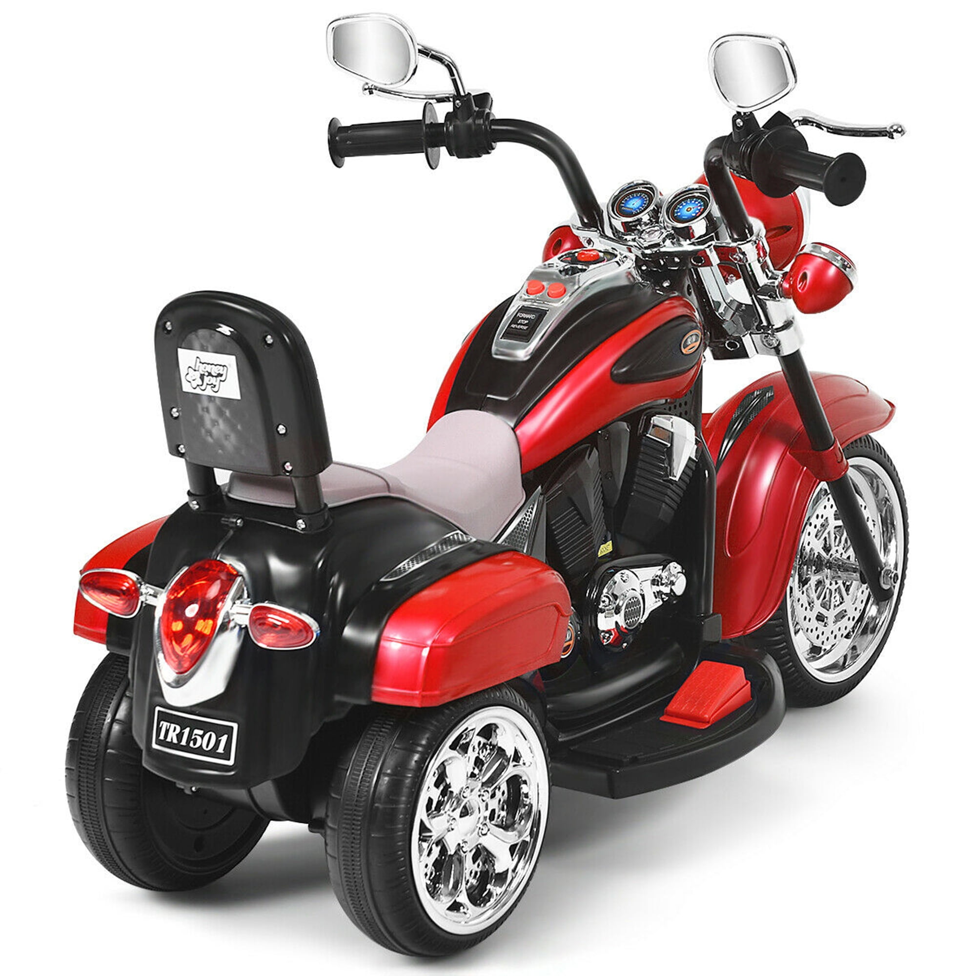 Gymax 6V Kids Ride On Chopper Motorcycle 3 Wheel Trike with Headlight Red