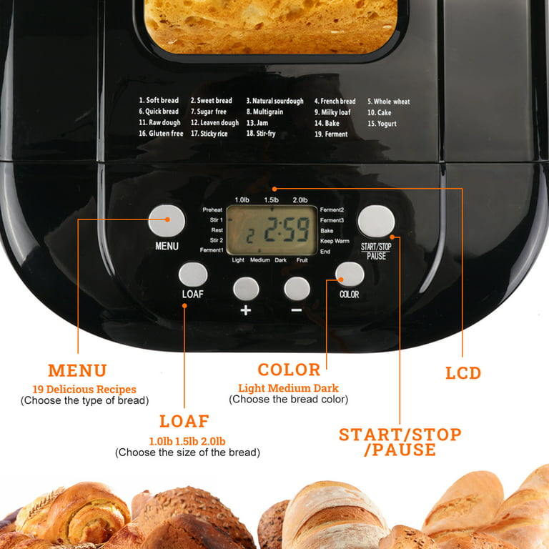 KBS 1.5LB Bread Maker Machine Fully Automatic LCD Display,Model# 041