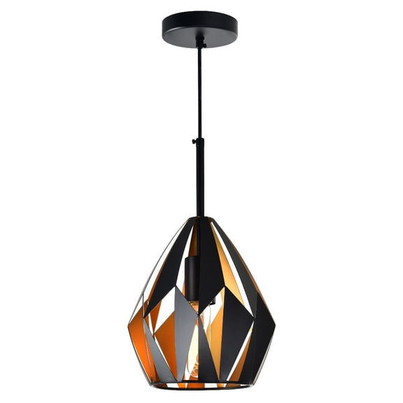 1 Light Down Mini Pendant with Black Copper Finish