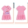 thumbnail image 4 of Bellafa Toddler Girl Casual Summer Cotton Dress Little Girls Ruffle Bottom Applique Short Sleeve Dresses 2-7 Years, 4 of 8