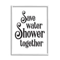 thumbnail image 4 of Stupell Industries Shower Together Humorous Bathroom Typography Casual Sign Graphic Art White Framed Art Print Wall Art, Design by Lettered and Lined, 4 of 5