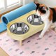 thumbnail image 4 of Comedero para gatos doble con inclinación, integrado para agua y comida, de acero inoxidable, comedero para gatos y agua y comida., 4 of 5