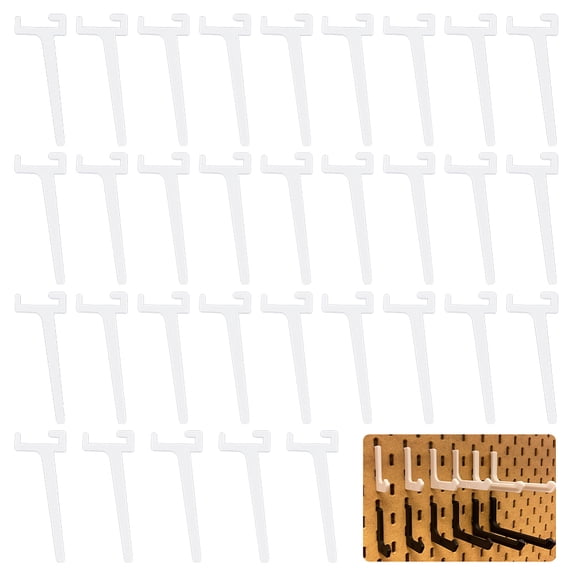 32Pcs Acrylic Pegboard Hooks 3.66Inch Pegboard Hook Packs for Peg Boards Craft Storage Garage Kitchen Retail and More (White) DIY
