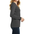 thumbnail image 3 of Womens Long Sleeve Fan Favorite Cotton/Polyester V-Neck Tee Charcoal 2X-Large, 3 of 5