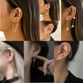 thumbnail image 3 of K-KED Gold/Silver Pearl Tassel Zircon Earring Drop Dangle Delicate Jewelry Women Party Gift US-11# (Only 1 Piece), 3 of 6