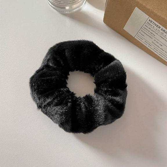 Plush Elastic Hair Accessories for Girls or Women Scrunchie/Scrunchy Hair Ties Black 120mm