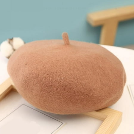 

Autumn And Winter Fashion Wool Baby Hat for Girls Candy Color Elastic Infant Baby Beret Hat Kids Caps for Girls 2-4 Years 1 PC