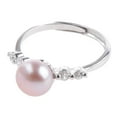 thumbnail image 2 of Anillo de Perlas de Agua Dulce Zulema Plata Genuina Ajustable, 2 of 6