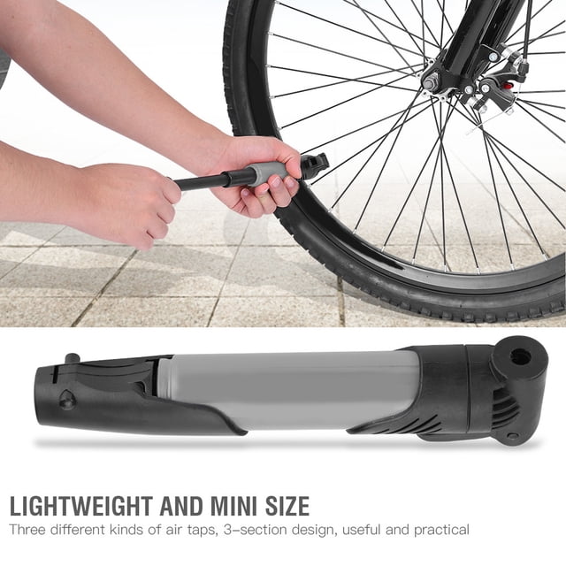 Bike Air Pump, Portable Compact Bicycle Air Pump 3-Section Design Durable Inflator with Mounting Kit with Frame Mounting Kit