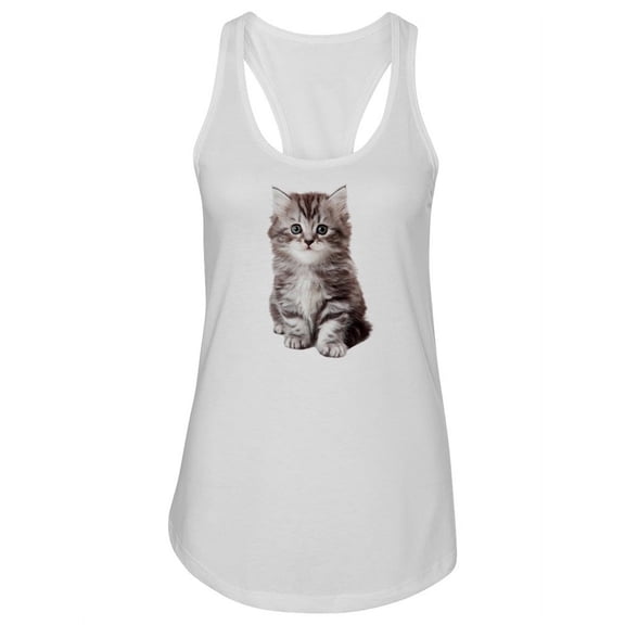 Gray Kitten Sitting Tank Women -Image by Shutterstock, Female Large