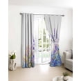 thumbnail image 3 of Lavender Blackout Curtains for Bedroom/Living Room, Thermal Insulated Kitchen Curtains, Purple Blue Flower Floral Country Spring Grommet Darkening Window Treatment Drapes 42"x63"x2, 3 of 8
