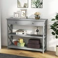 thumbnail image 2 of GOFLAME 39" Console Sofa Table with Drawers, 3-Tier Narrow Entry Table with Storage Shelves for Living Room Behind Couch, Entryway, Hallway (Grey), 2 of 18