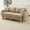 Coffee, variant on Boucle Fabric Loveseat Sofa with Distinctive Shell-shaped Armrests,2-Seater Couch with 2 Soft Pillows,Thickened Cushions and Cylindrical Legs,Small Couch for Living Room Bedroom Office,Dark Gray