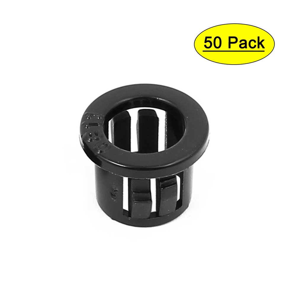 50 PCS 10mm Mounted Dia Plastic Snap in Cable Hose Bushing Grommet