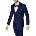 thumbnail image 3 of Men's Slim Fit 2-Piece Suit Set, Business Blazer Jacket and Dress Pants, Formal Wear For Wedding Party and Special Occasions,Navy,2XL, 3 of 6