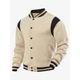thumbnail image 2 of KeShDi Bomber Jacket Mens Fleece Jacket Men's Solid Colors Casual Zipper Cardigan Standing Collar Long Sleeve Pocket Exercise HoodieCoat Khaki XL, 2 of 8