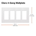 thumbnail image 3 of Placa de Pared Lutron CW-4-WH Cubierta Sin Tornillos Blanca de 4 Módulos, 3 of 6