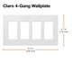 thumbnail image 3 of Cubierta de pared Lutron Claro 4 Gang, sin tornillos, color almendra, 3 of 5