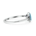 thumbnail image 2 of Oval Oxidized Fashion Petite Ring Lab Created Blue Opal 925 Sterling Silver Size 6, 2 of 5