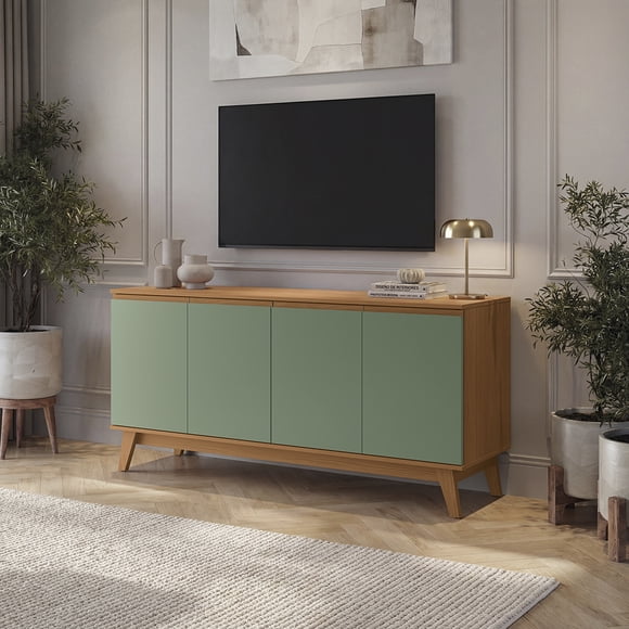 Bufetero Kappesberg Canela/Verde 156 cm con 4 Puertas