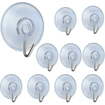 10 PCS Suction Cup Hooks Clear Plastic Sucker Pads 45MM Kitchen Suction Hooks Suction Cup Wall Hooks Hangers Window Sucker Hook No Drill for Glass Door Bathroom Shower Christmas Lights Hanging Wreath