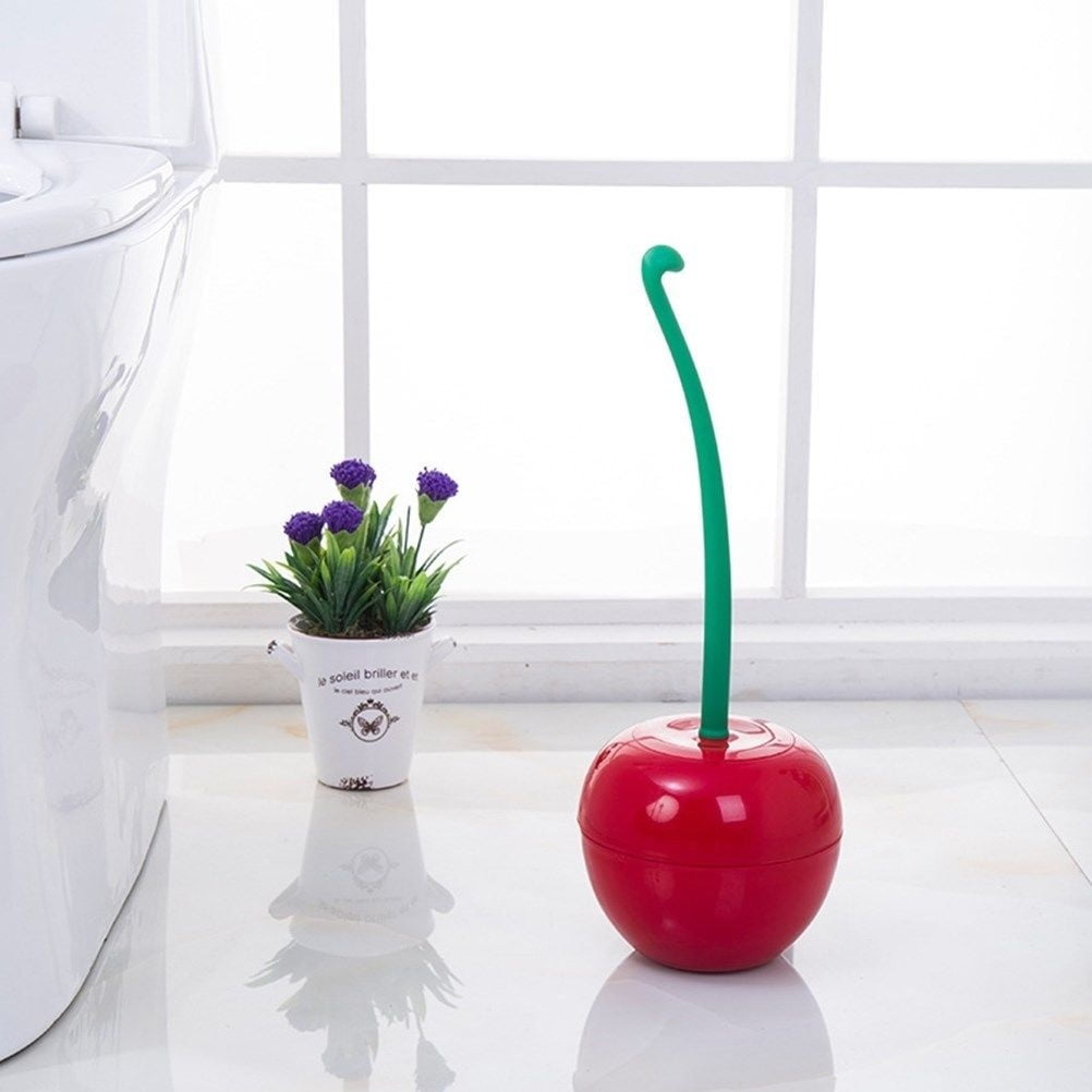 Toilet Bathroom Cleaning Set Creative Lovely Cherry Shape Lavatory Brush Holder - Walmart.com