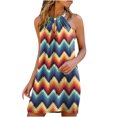 thumbnail image 1 of Moda mujer verano estampado sexy halter sin tirantes mini vestido sin mangas Fridja  hjkh1301, 1 of 8