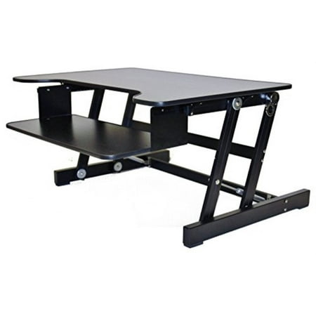 Rocelco Height Adjustable Standing Desk Riser - ADR 32" wide - Black Finish