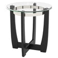 thumbnail image 1 of Patiojoy Glass End Table 24" Round Side Table with Tempered Glass Top Transparent & Black, 1 of 9