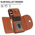 thumbnail image 3 of Allytechgroup Phone Case for Samsung Galaxy S25, PU Leather Galaxy S25 Cover with Card Holder, Rotating Ring Stand PU Leather Shockproof Anti-Scratch Wallet Case for Women Men,Brown, 3 of 7