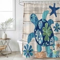 thumbnail image 6 of Sea Turtle Coastal Shower Curtain Set - 72" x 78" Washable Bathtub Curtain with 12 Hooks, Summer Beach Starfish Seaside Waterproof Fabric Stall Shower Curtains for Bathroom/Bathtub Décor, 6 of 6