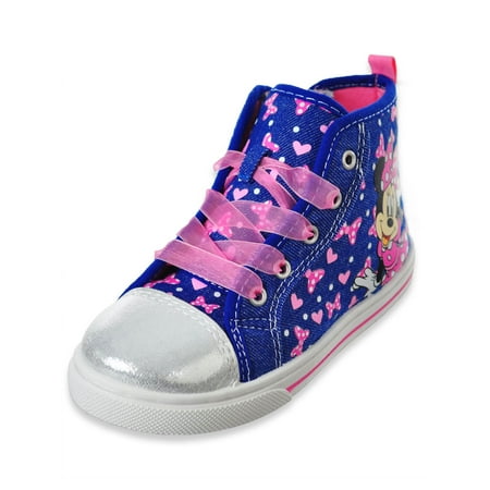 Disney Minnie Mouse Girls' Hi-Top Sneakers (Sizes 7 -