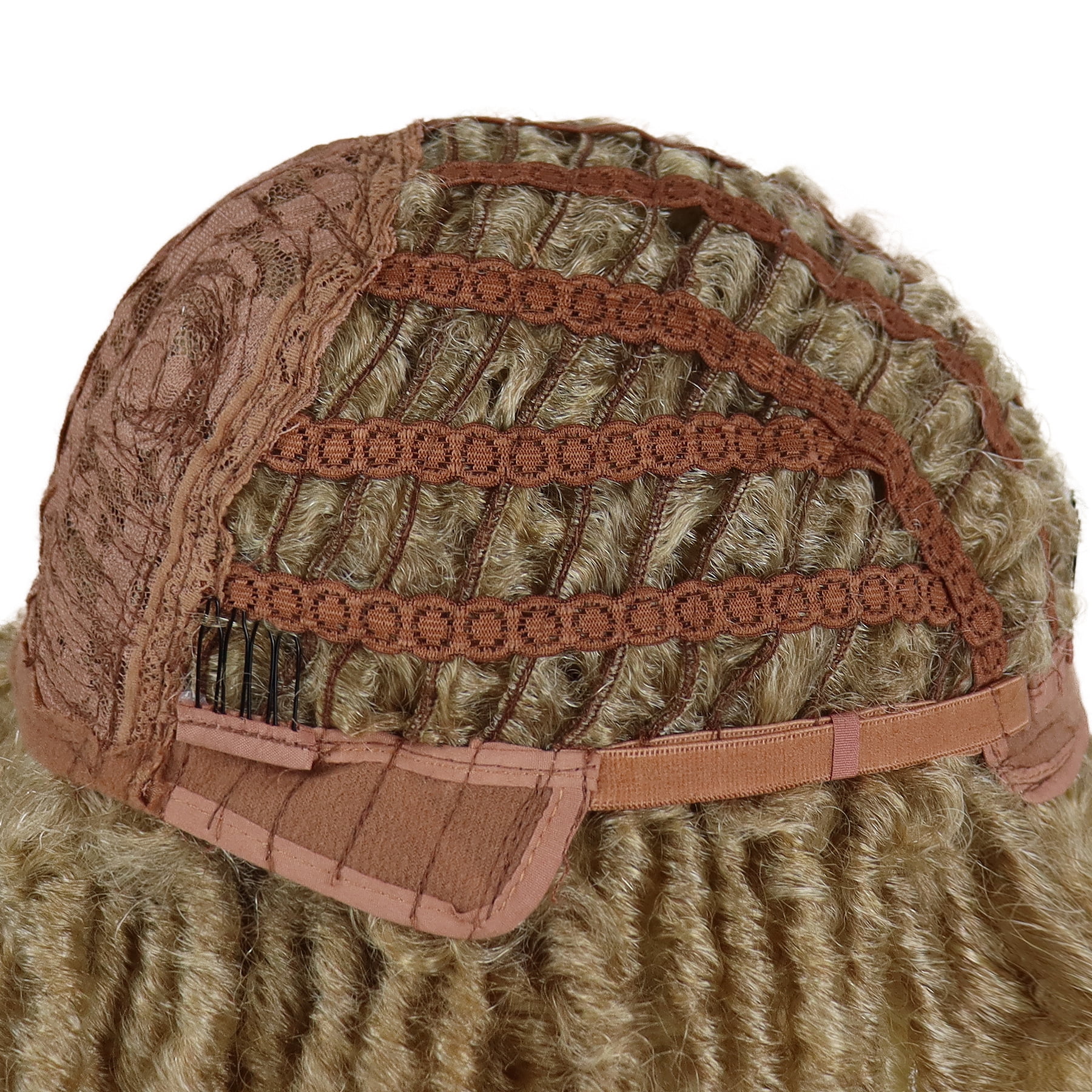 Short Dreadlocks Wigs for Men Ombre Blonde Curly Braided Wig with Bangs