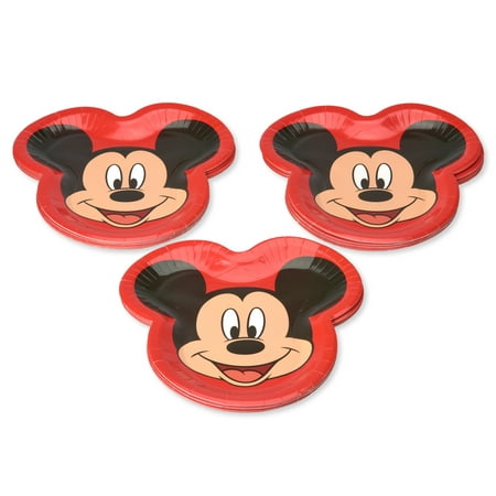 American Greetings Mickey Mouse Shaped Paper Dinner Plates, 36-Count