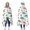 White Dinosaurs Cacti-1, variant on Wearable Blanket,White Dinosaurs Cacti Pattern Hooded Wearable Flannel Blanket for Adults & Teens,Winter Poncho Shawl Wrap Cape Cozy Anti-Pill,60"x80"